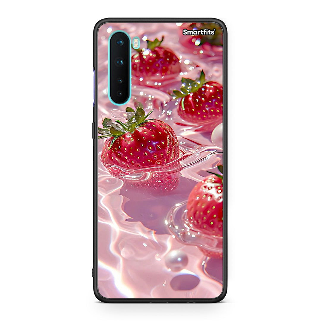 OnePlus Nord 5G Juicy Strawberries θήκη από τη Smartfits με σχέδιο στο πίσω μέρος και μαύρο περίβλημα | Smartphone case with colorful back and black bezels by Smartfits