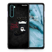 Thumbnail for Θήκη OnePlus Nord 5G Merry Cat Christmas από τη Smartfits με σχέδιο στο πίσω μέρος και μαύρο περίβλημα | OnePlus Nord 5G Merry Cat Christmas case with colorful back and black bezels