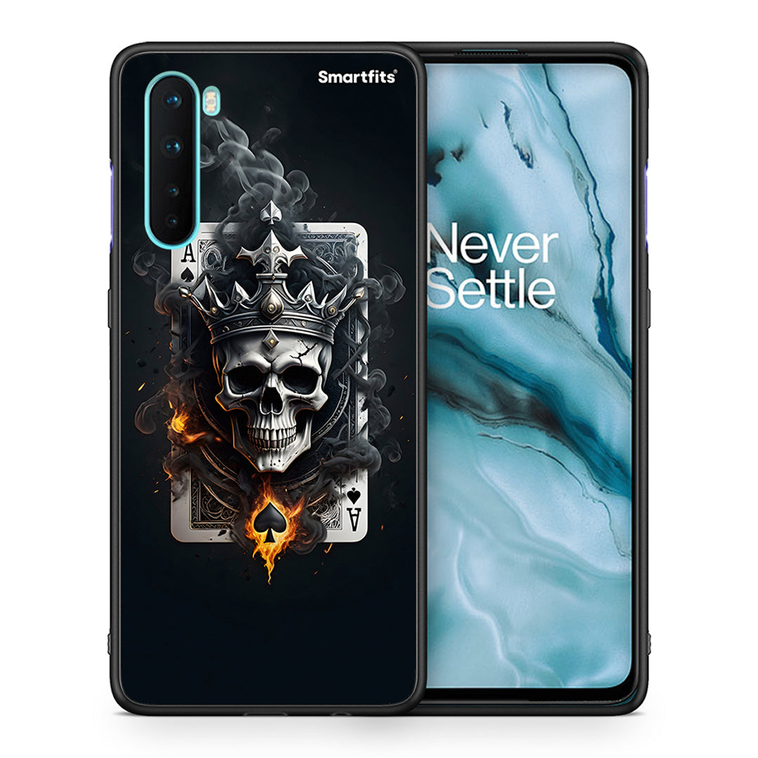 Θήκη OnePlus Nord 5G Skull King Ace από τη Smartfits με σχέδιο στο πίσω μέρος και μαύρο περίβλημα | OnePlus Nord 5G Skull King Ace case with colorful back and black bezels