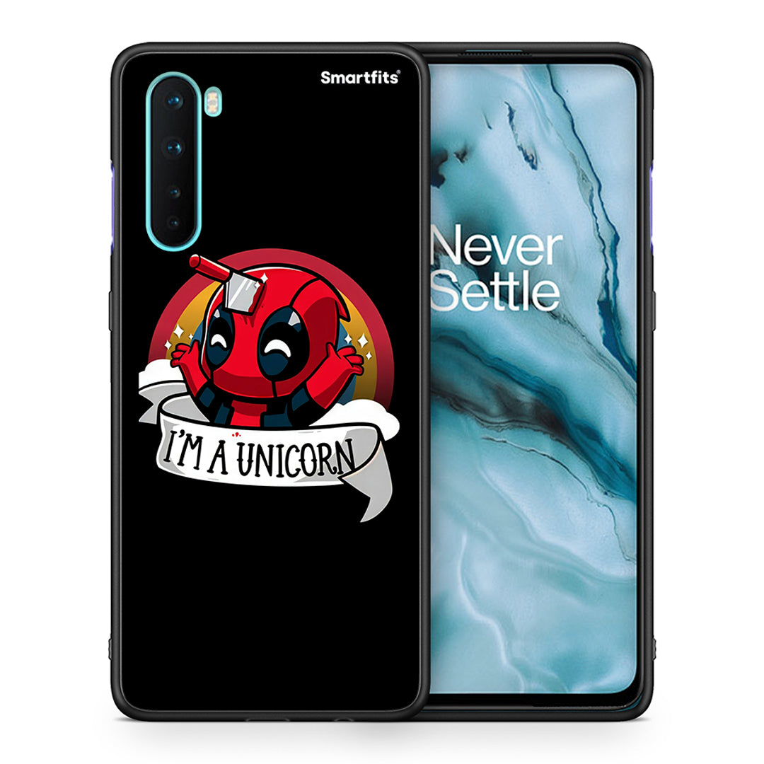 Θήκη OnePlus Nord 5G Unicorn Deadpool από τη Smartfits με σχέδιο στο πίσω μέρος και μαύρο περίβλημα | OnePlus Nord 5G Unicorn Deadpool case with colorful back and black bezels