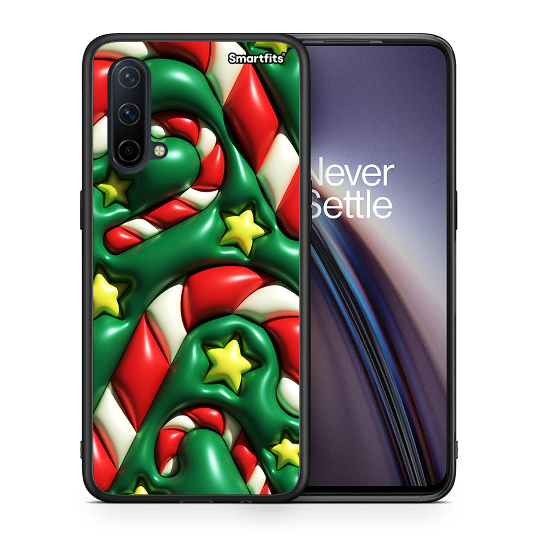 Θήκη OnePlus Nord CE 5G Christmas Bubbles από τη Smartfits με σχέδιο στο πίσω μέρος και μαύρο περίβλημα | OnePlus Nord CE 5G Christmas Bubbles case with colorful back and black bezels