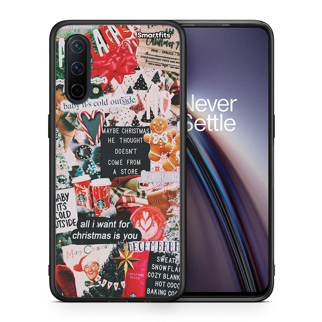 Θήκη OnePlus Nord CE 5G Christmas Happiness από τη Smartfits με σχέδιο στο πίσω μέρος και μαύρο περίβλημα | OnePlus Nord CE 5G Christmas Happiness case with colorful back and black bezels