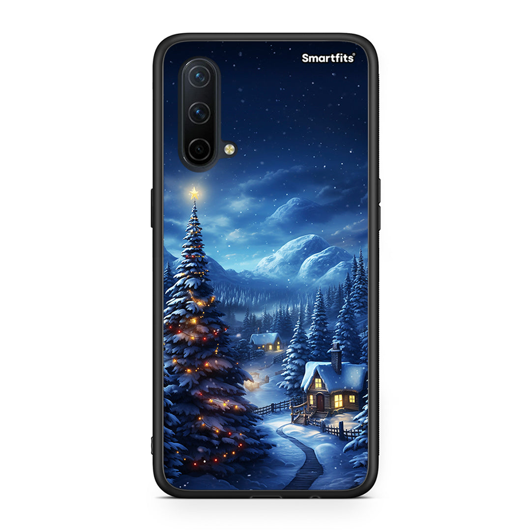 OnePlus Nord CE 5G Christmas Scenery θήκη από τη Smartfits με σχέδιο στο πίσω μέρος και μαύρο περίβλημα | Smartphone case with colorful back and black bezels by Smartfits