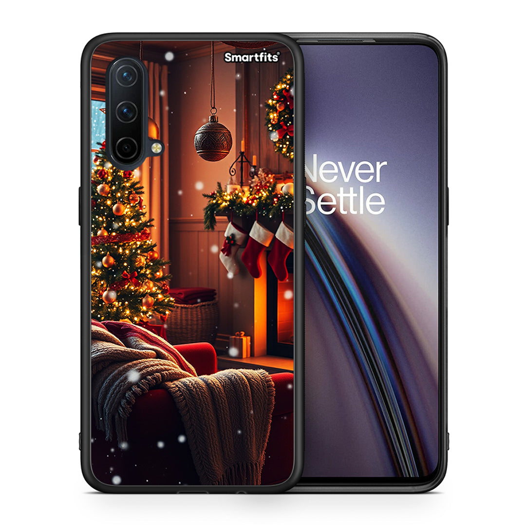 Θήκη OnePlus Nord CE 5G Home For Christmas από τη Smartfits με σχέδιο στο πίσω μέρος και μαύρο περίβλημα | OnePlus Nord CE 5G Home For Christmas case with colorful back and black bezels