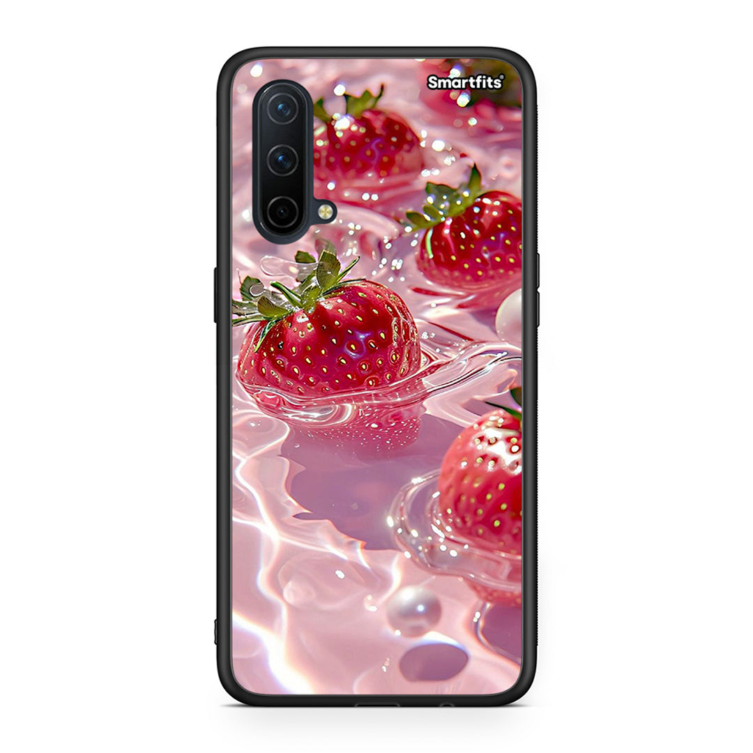 OnePlus Nord CE 5G Juicy Strawberries θήκη από τη Smartfits με σχέδιο στο πίσω μέρος και μαύρο περίβλημα | Smartphone case with colorful back and black bezels by Smartfits