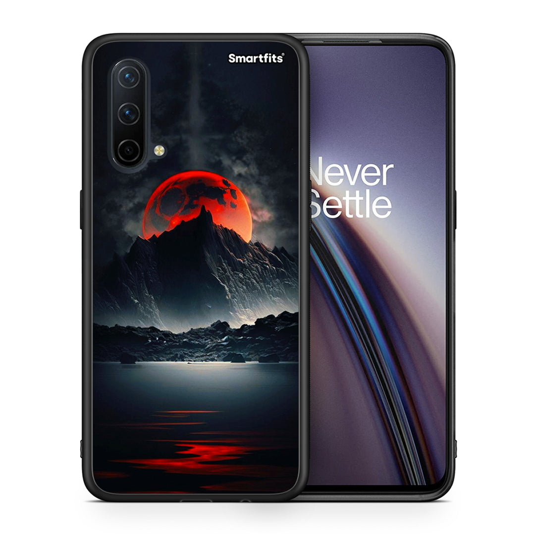 Θήκη OnePlus Nord CE 5G Red Full Moon από τη Smartfits με σχέδιο στο πίσω μέρος και μαύρο περίβλημα | OnePlus Nord CE 5G Red Full Moon case with colorful back and black bezels