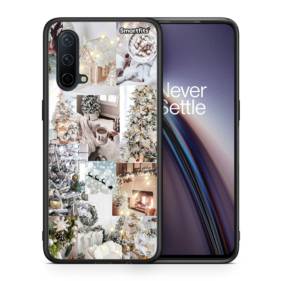 Θήκη OnePlus Nord CE 5G White Christmas από τη Smartfits με σχέδιο στο πίσω μέρος και μαύρο περίβλημα | OnePlus Nord CE 5G White Christmas case with colorful back and black bezels