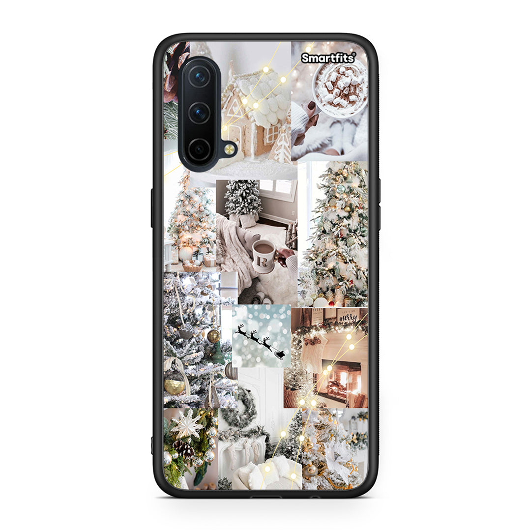 OnePlus Nord CE 5G White Christmas θήκη από τη Smartfits με σχέδιο στο πίσω μέρος και μαύρο περίβλημα | Smartphone case with colorful back and black bezels by Smartfits