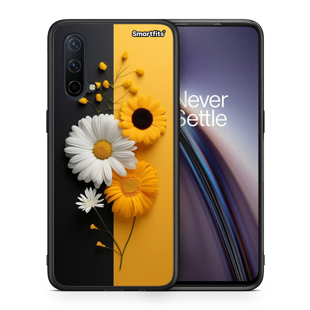 Θήκη OnePlus Nord CE 5G Yellow Daisies από τη Smartfits με σχέδιο στο πίσω μέρος και μαύρο περίβλημα | OnePlus Nord CE 5G Yellow Daisies case with colorful back and black bezels