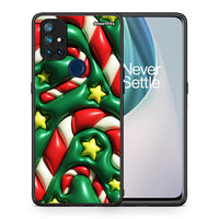 Thumbnail for Θήκη OnePlus Nord N10 5G Christmas Bubbles από τη Smartfits με σχέδιο στο πίσω μέρος και μαύρο περίβλημα | OnePlus Nord N10 5G Christmas Bubbles case with colorful back and black bezels