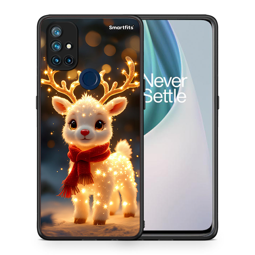 Θήκη OnePlus Nord N10 5G Christmas Cutie από τη Smartfits με σχέδιο στο πίσω μέρος και μαύρο περίβλημα | OnePlus Nord N10 5G Christmas Cutie case with colorful back and black bezels