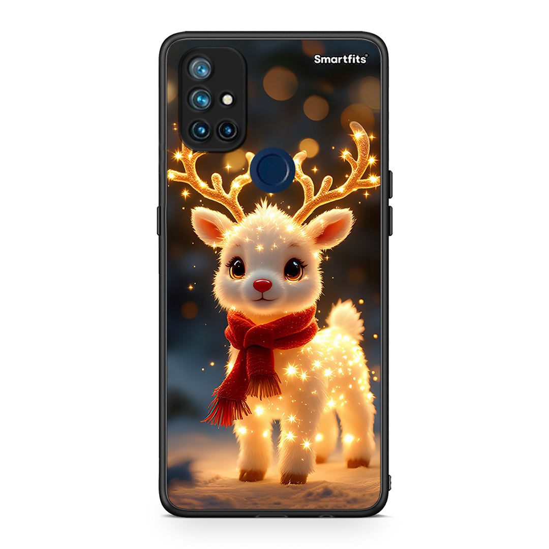 OnePlus Nord N10 5G Christmas Cutie θήκη από τη Smartfits με σχέδιο στο πίσω μέρος και μαύρο περίβλημα | Smartphone case with colorful back and black bezels by Smartfits