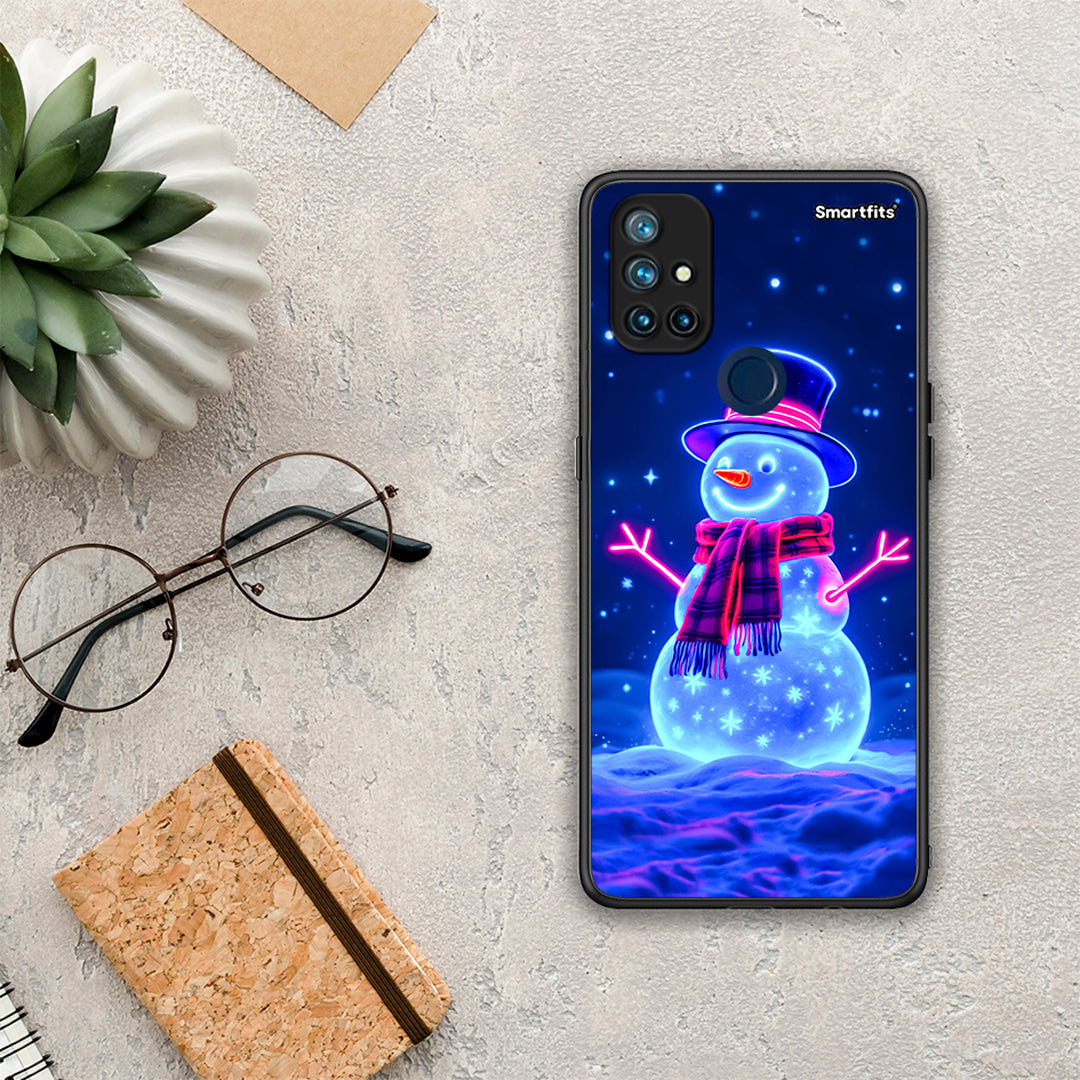 Christmas Neon Snowman - OnePlus Nord N10 5G θήκη