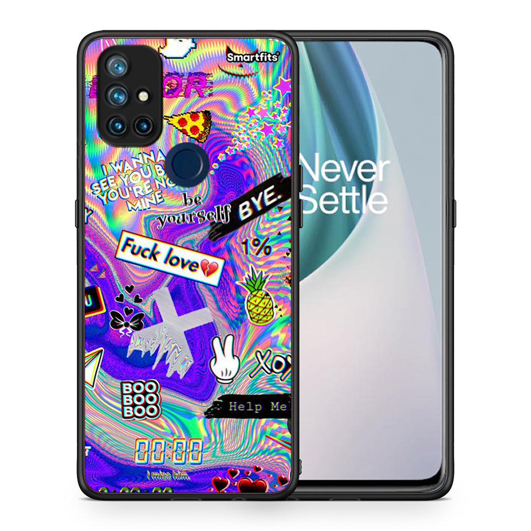 Θήκη OnePlus Nord N10 5G Game Over από τη Smartfits με σχέδιο στο πίσω μέρος και μαύρο περίβλημα | OnePlus Nord N10 5G Game Over case with colorful back and black bezels