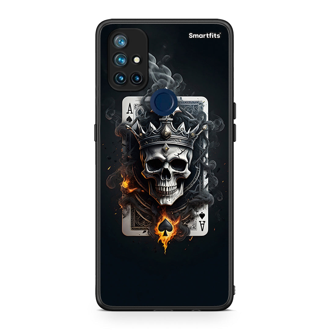 OnePlus Nord N10 5G Skull King Ace θήκη από τη Smartfits με σχέδιο στο πίσω μέρος και μαύρο περίβλημα | Smartphone case with colorful back and black bezels by Smartfits