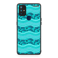 Thumbnail for OnePlus Nord N10 5G Swimming Dolphins θήκη από τη Smartfits με σχέδιο στο πίσω μέρος και μαύρο περίβλημα | Smartphone case with colorful back and black bezels by Smartfits