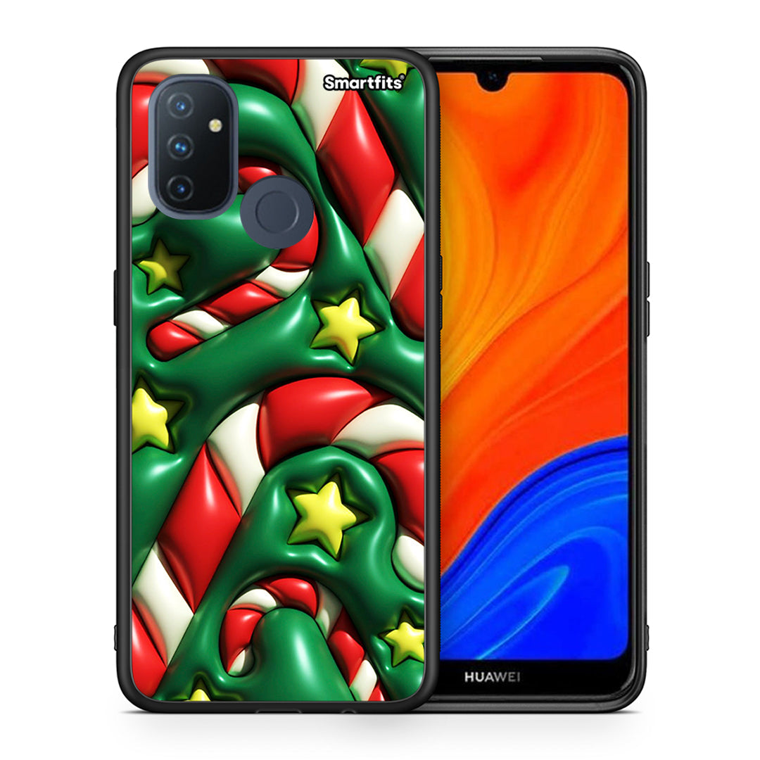 Θήκη OnePlus Nord N100 Christmas Bubbles από τη Smartfits με σχέδιο στο πίσω μέρος και μαύρο περίβλημα | OnePlus Nord N100 Christmas Bubbles case with colorful back and black bezels