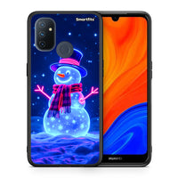 Thumbnail for Θήκη OnePlus Nord N100 Christmas Neon Snowman από τη Smartfits με σχέδιο στο πίσω μέρος και μαύρο περίβλημα | OnePlus Nord N100 Christmas Neon Snowman case with colorful back and black bezels