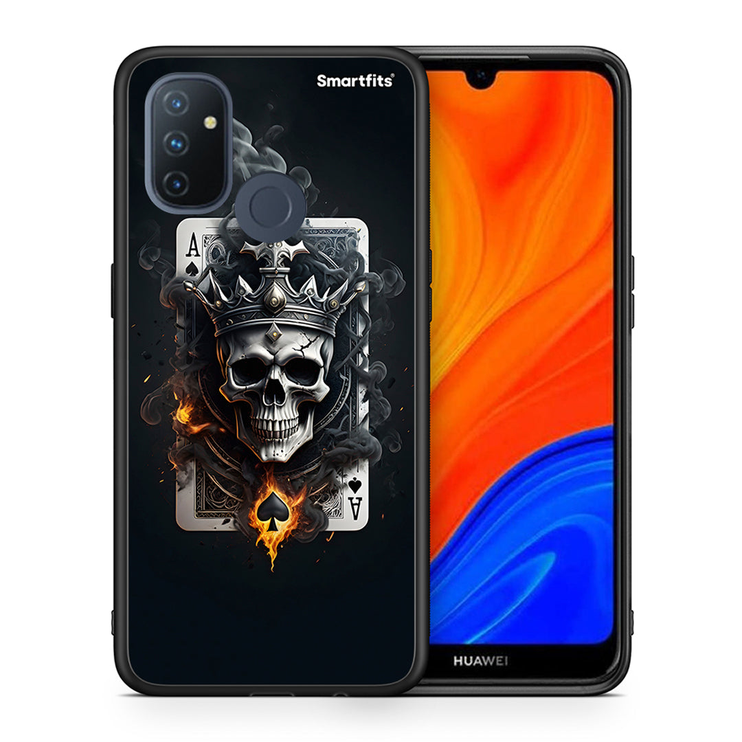 Θήκη OnePlus Nord N100 Skull King Ace από τη Smartfits με σχέδιο στο πίσω μέρος και μαύρο περίβλημα | OnePlus Nord N100 Skull King Ace case with colorful back and black bezels