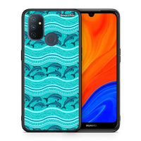 Thumbnail for Θήκη OnePlus Nord N100 Swimming Dolphins από τη Smartfits με σχέδιο στο πίσω μέρος και μαύρο περίβλημα | OnePlus Nord N100 Swimming Dolphins case with colorful back and black bezels