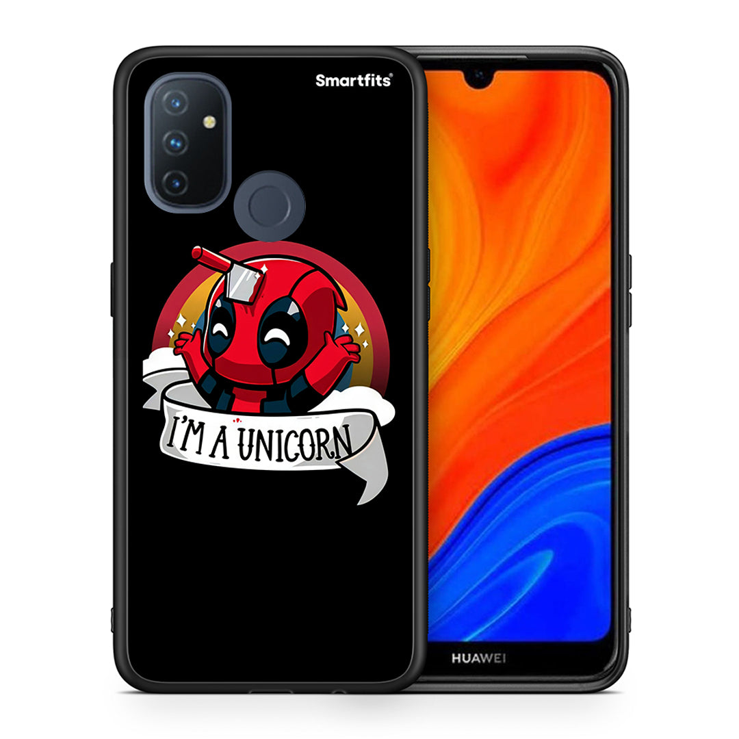 Θήκη OnePlus Nord N100 Unicorn Deadpool από τη Smartfits με σχέδιο στο πίσω μέρος και μαύρο περίβλημα | OnePlus Nord N100 Unicorn Deadpool case with colorful back and black bezels