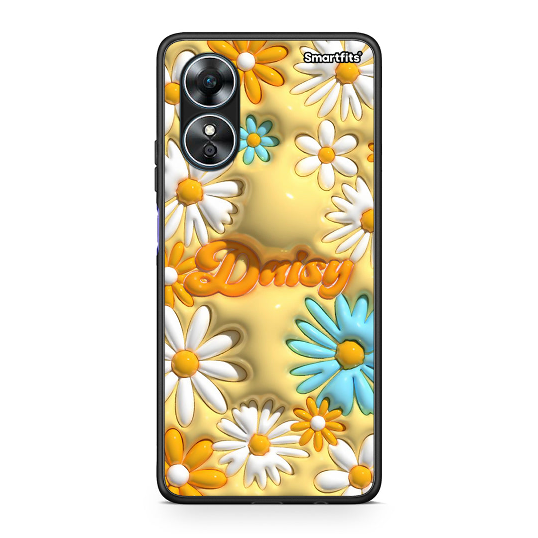 Θήκη Oppo A17 Bubble Daisies από τη Smartfits με σχέδιο στο πίσω μέρος και μαύρο περίβλημα | Oppo A17 Bubble Daisies Case with Colorful Back and Black Bezels