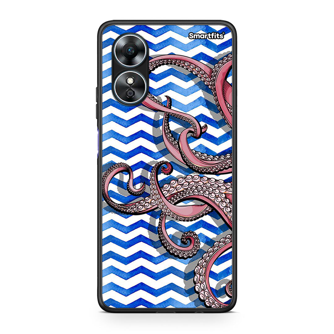 Θήκη Oppo A17 Chevron Devilfish από τη Smartfits με σχέδιο στο πίσω μέρος και μαύρο περίβλημα | Oppo A17 Chevron Devilfish Case with Colorful Back and Black Bezels