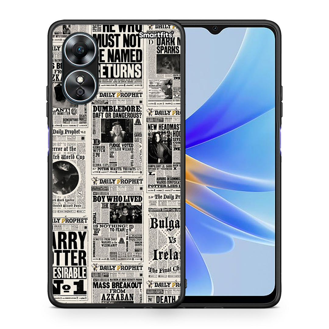 Θήκη Oppo A17 Harry Paper από τη Smartfits με σχέδιο στο πίσω μέρος και μαύρο περίβλημα | Oppo A17 Harry Paper Case with Colorful Back and Black Bezels