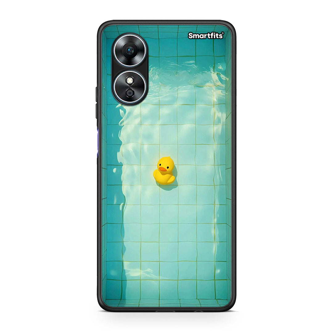 Θήκη Oppo A17 Yellow Duck από τη Smartfits με σχέδιο στο πίσω μέρος και μαύρο περίβλημα | Oppo A17 Yellow Duck Case with Colorful Back and Black Bezels