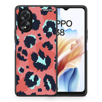 Thumbnail for Θήκη Oppo A38 Pink Leopard Animal από τη Smartfits με σχέδιο στο πίσω μέρος και μαύρο περίβλημα | Oppo A38 Pink Leopard Animal case with colorful back and black bezels