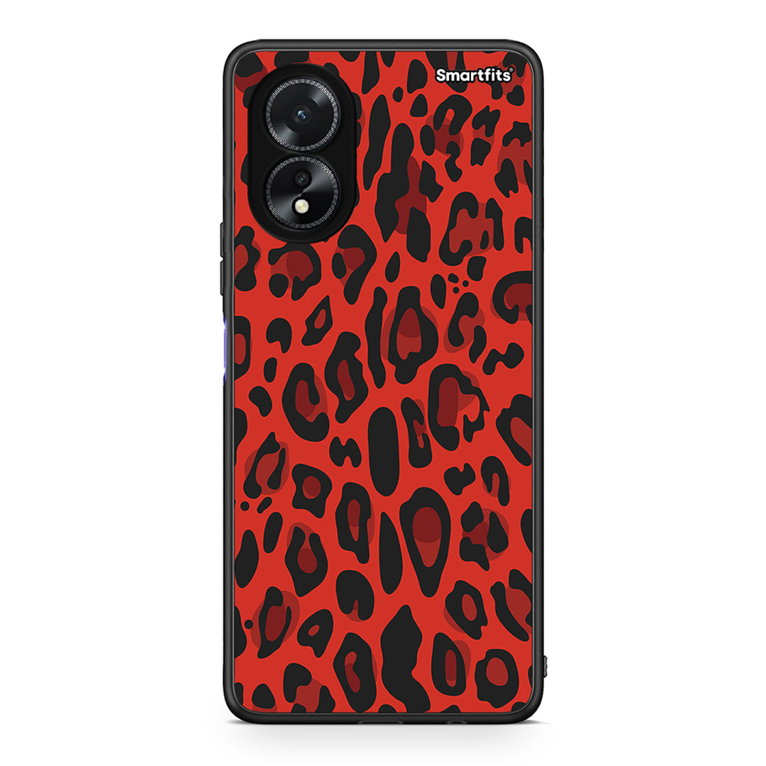 4 - Oppo A38 Red Leopard Animal case, cover, bumper