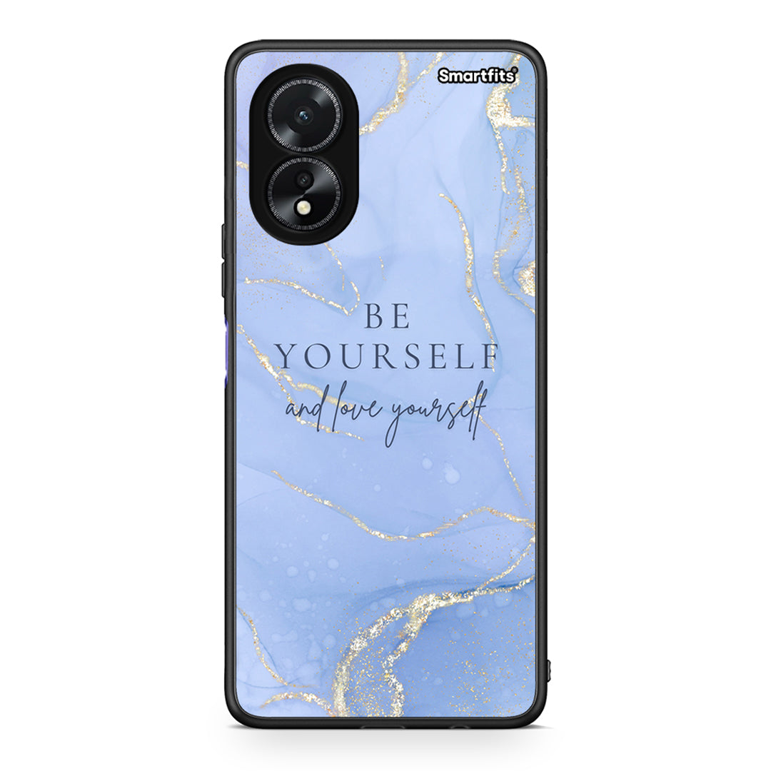 Oppo A38 Be Yourself θήκη από τη Smartfits με σχέδιο στο πίσω μέρος και μαύρο περίβλημα | Smartphone case with colorful back and black bezels by Smartfits