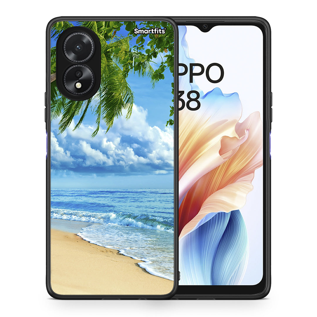 Θήκη Oppo A38 Beautiful Beach από τη Smartfits με σχέδιο στο πίσω μέρος και μαύρο περίβλημα | Oppo A38 Beautiful Beach case with colorful back and black bezels