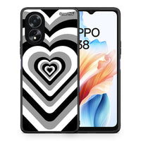 Thumbnail for Θήκη Oppo A38 Black Hearts από τη Smartfits με σχέδιο στο πίσω μέρος και μαύρο περίβλημα | Oppo A38 Black Hearts case with colorful back and black bezels