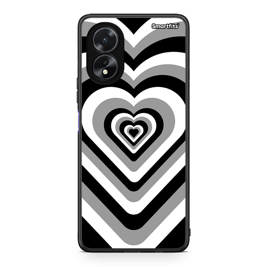 Oppo A38 Black Hearts θήκη από τη Smartfits με σχέδιο στο πίσω μέρος και μαύρο περίβλημα | Smartphone case with colorful back and black bezels by Smartfits