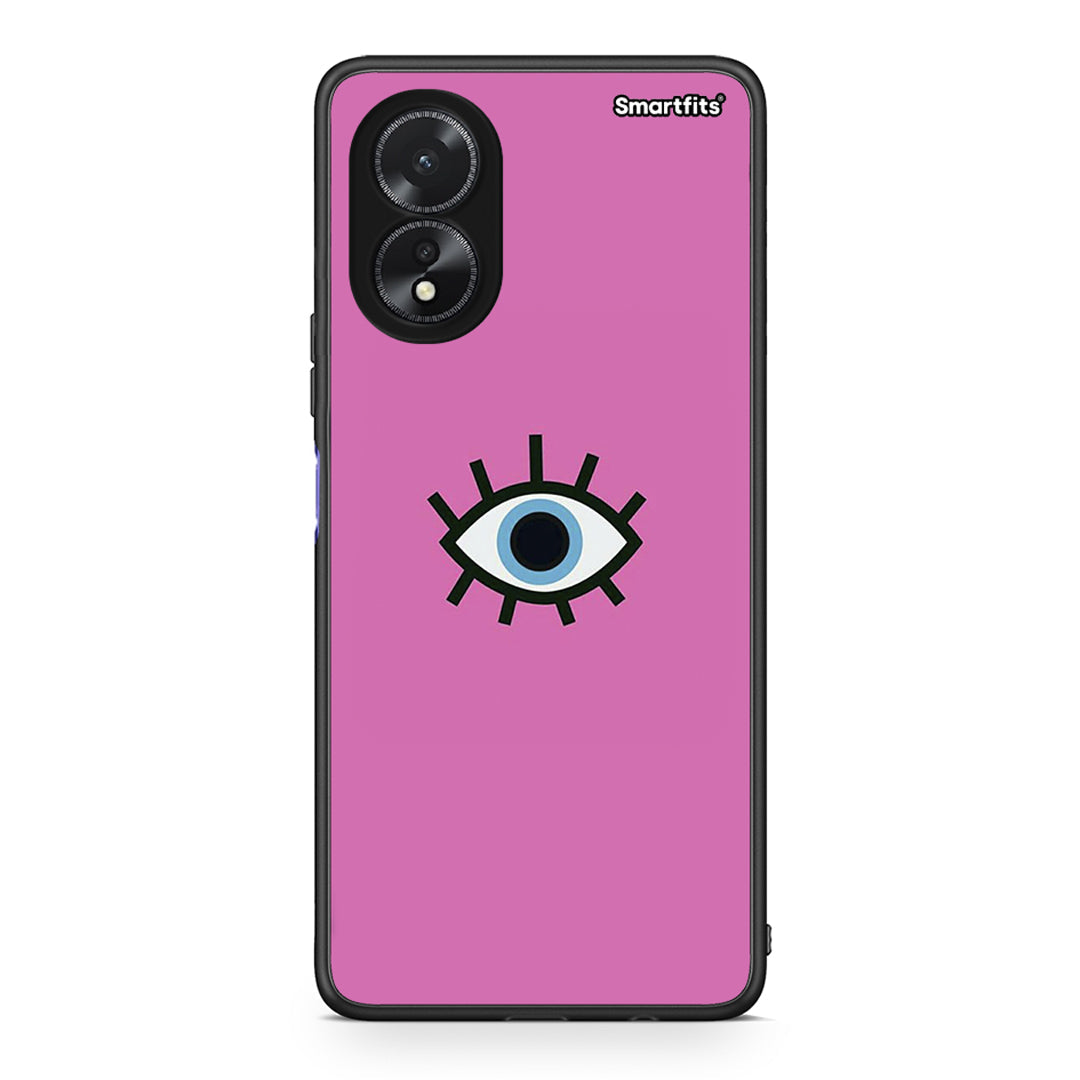 Oppo A18 Blue Eye Pink θήκη από τη Smartfits με σχέδιο στο πίσω μέρος και μαύρο περίβλημα | Smartphone case with colorful back and black bezels by Smartfits