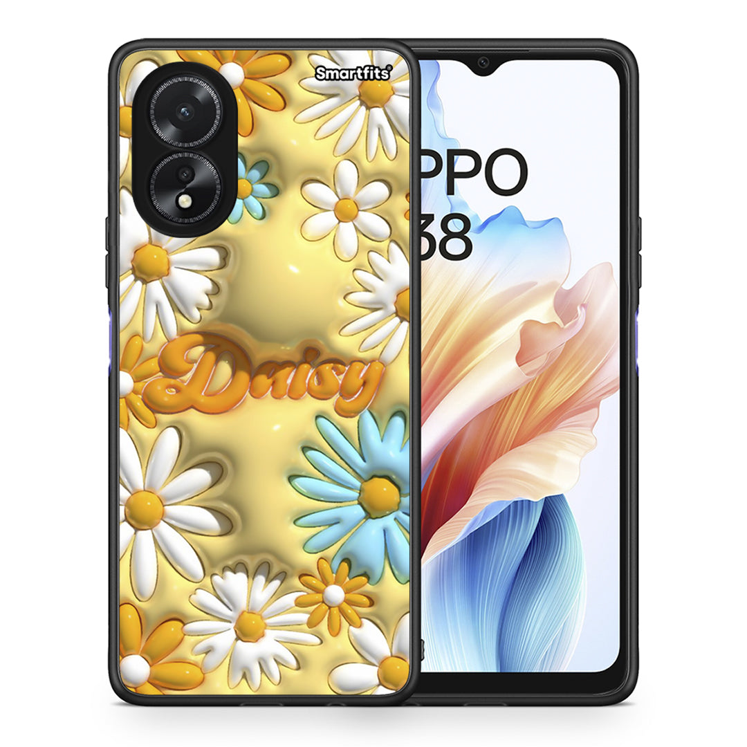 Θήκη Oppo A18 Bubble Daisies από τη Smartfits με σχέδιο στο πίσω μέρος και μαύρο περίβλημα | Oppo A18 Bubble Daisies case with colorful back and black bezels