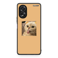 Thumbnail for Oppo A38 Cat Tongue θήκη από τη Smartfits με σχέδιο στο πίσω μέρος και μαύρο περίβλημα | Smartphone case with colorful back and black bezels by Smartfits