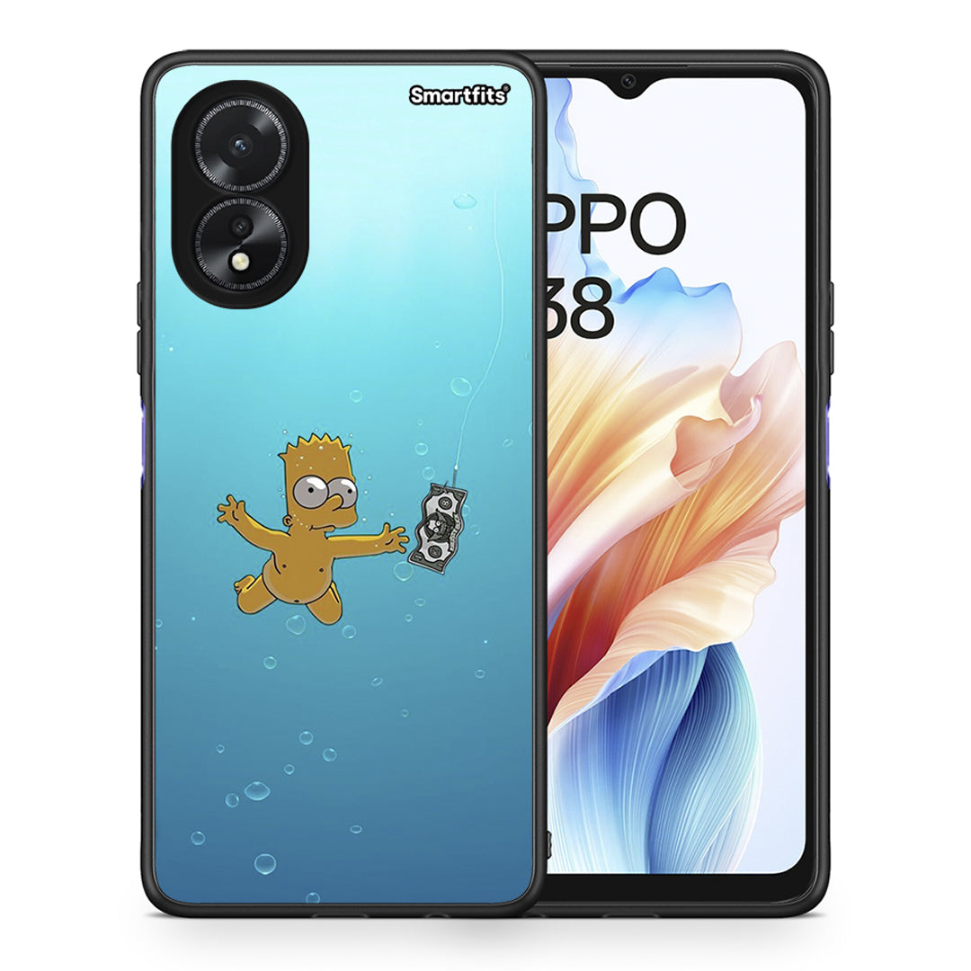 Θήκη Oppo A18 Chasing Money από τη Smartfits με σχέδιο στο πίσω μέρος και μαύρο περίβλημα | Oppo A18 Chasing Money case with colorful back and black bezels