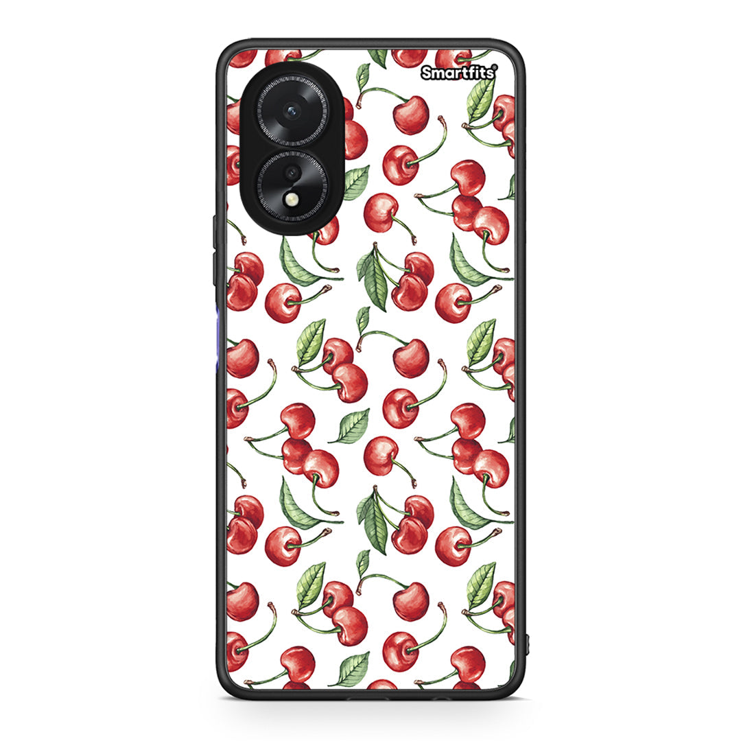 Oppo A38 Cherry Summer θήκη από τη Smartfits με σχέδιο στο πίσω μέρος και μαύρο περίβλημα | Smartphone case with colorful back and black bezels by Smartfits