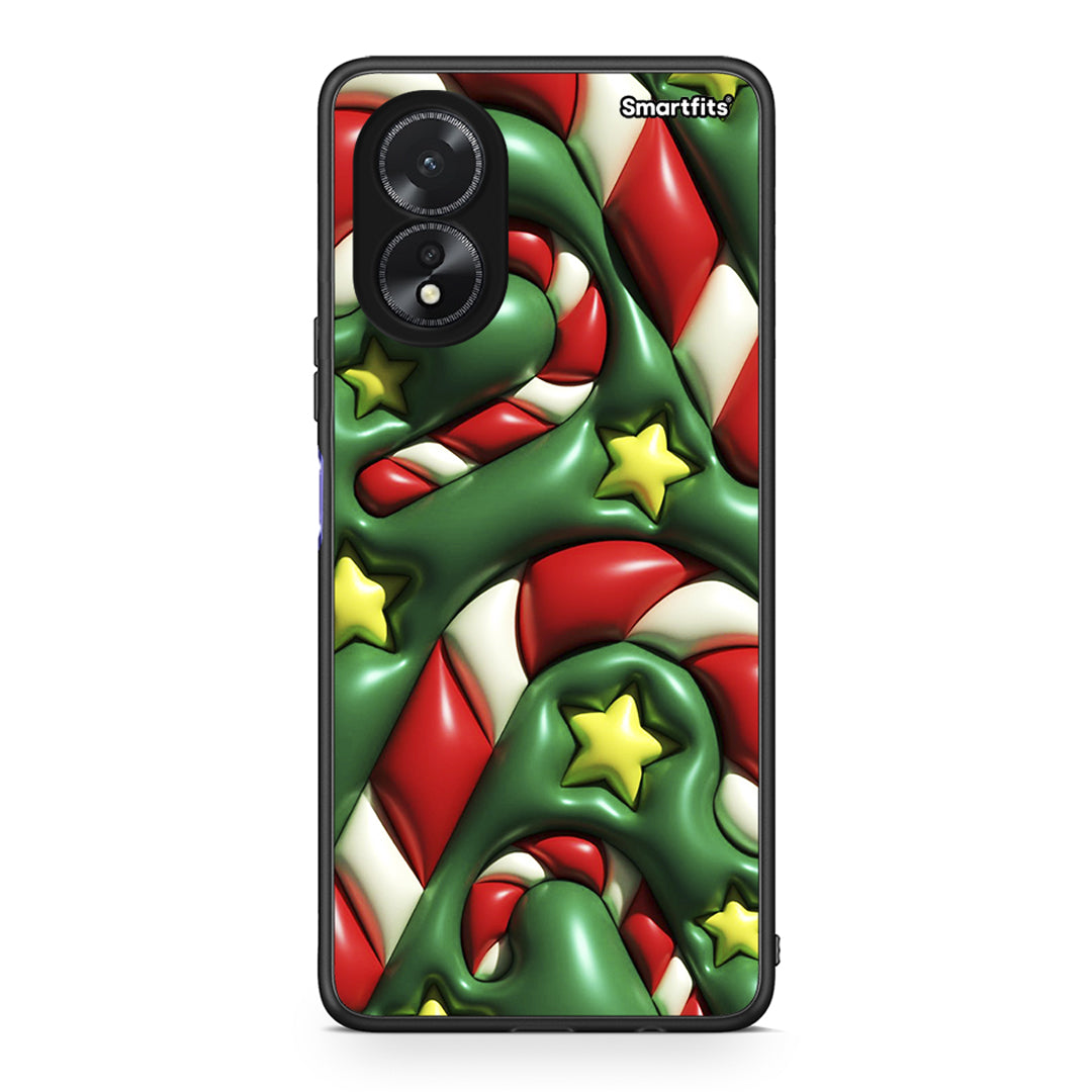 Oppo A38 Christmas Bubbles θήκη από τη Smartfits με σχέδιο στο πίσω μέρος και μαύρο περίβλημα | Smartphone case with colorful back and black bezels by Smartfits