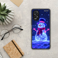 Thumbnail for Christmas Neon Snowman - Oppo A38 θήκη