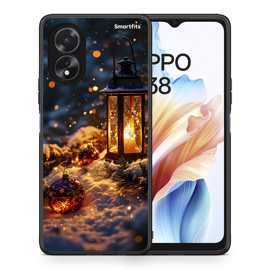 Θήκη Oppo A38 Christmas Ornaments από τη Smartfits με σχέδιο στο πίσω μέρος και μαύρο περίβλημα | Oppo A38 Christmas Ornaments case with colorful back and black bezels