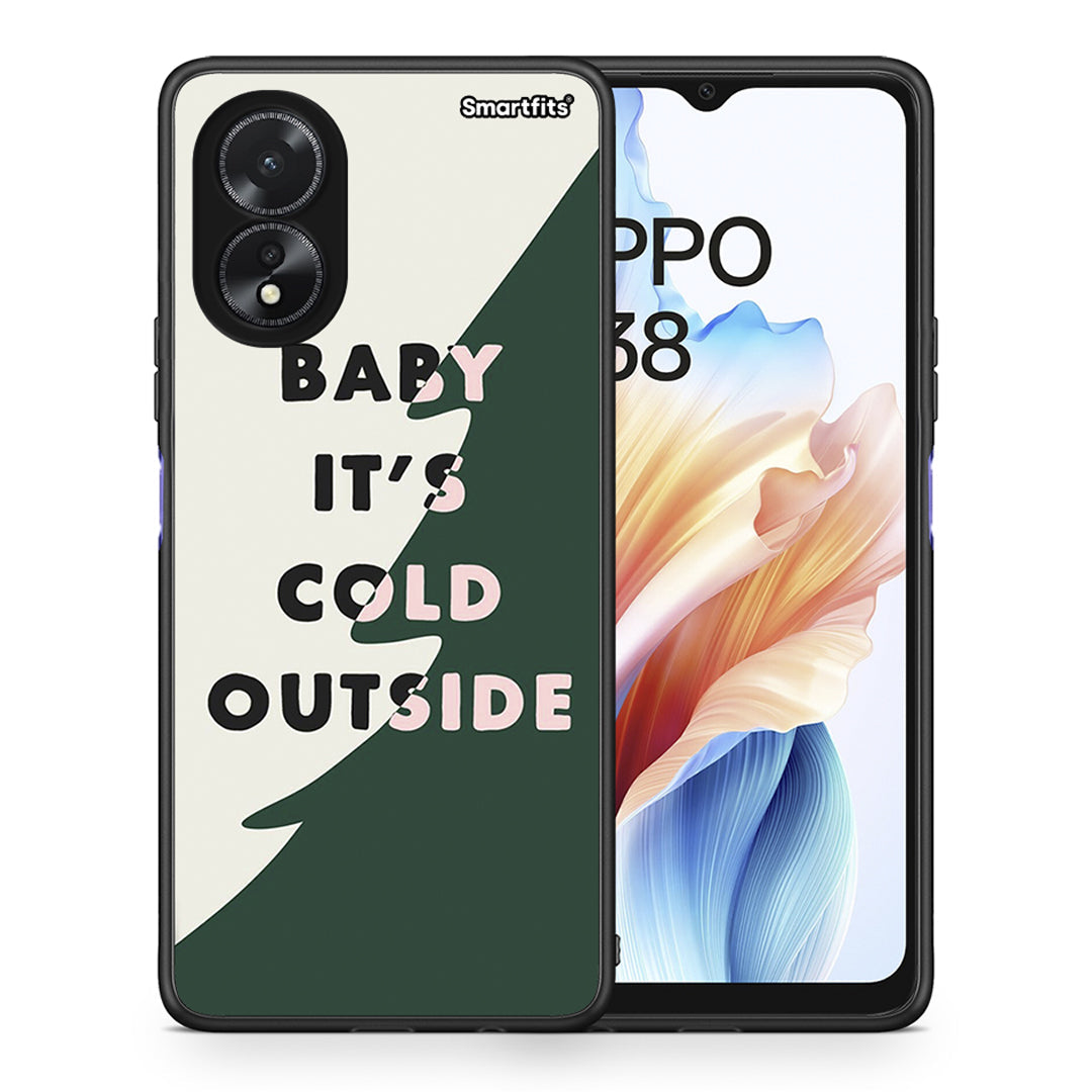 Θήκη Oppo A38 Cold Outside από τη Smartfits με σχέδιο στο πίσω μέρος και μαύρο περίβλημα | Oppo A38 Cold Outside case with colorful back and black bezels