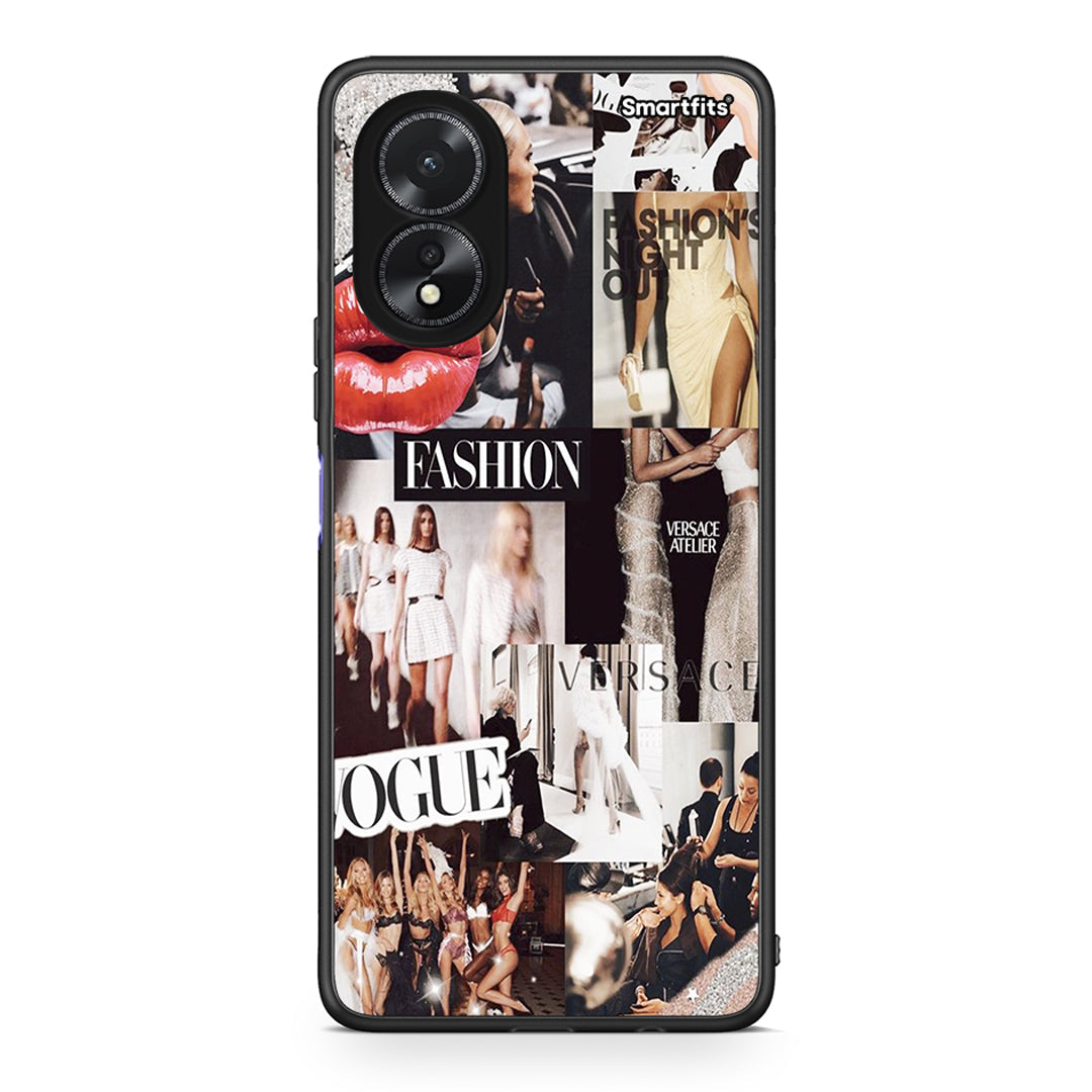 Oppo A38 Collage Fashion Θήκη Αγίου Βαλεντίνου από τη Smartfits με σχέδιο στο πίσω μέρος και μαύρο περίβλημα | Smartphone case with colorful back and black bezels by Smartfits