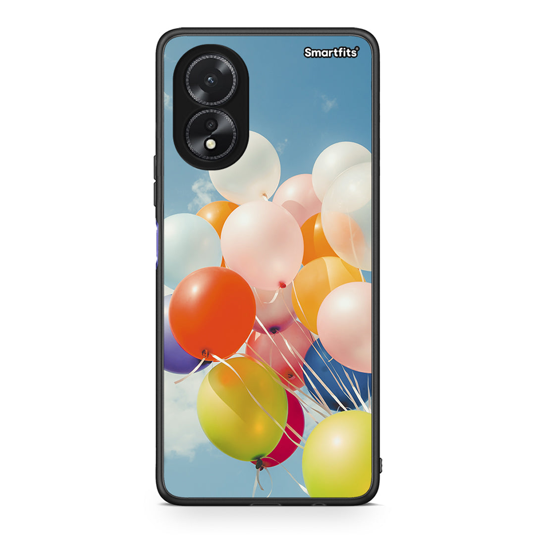 Oppo A38 Colorful Balloons θήκη από τη Smartfits με σχέδιο στο πίσω μέρος και μαύρο περίβλημα | Smartphone case with colorful back and black bezels by Smartfits