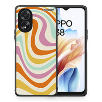 Thumbnail for Θήκη Oppo A38 Colourful Waves από τη Smartfits με σχέδιο στο πίσω μέρος και μαύρο περίβλημα | Oppo A38 Colourful Waves case with colorful back and black bezels