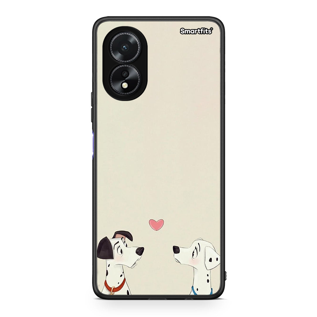 Oppo A38 Dalmatians Love θήκη από τη Smartfits με σχέδιο στο πίσω μέρος και μαύρο περίβλημα | Smartphone case with colorful back and black bezels by Smartfits