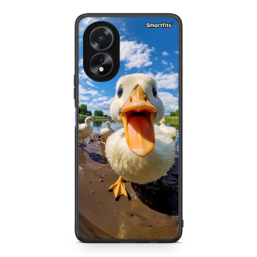 Oppo A38 Duck Face θήκη από τη Smartfits με σχέδιο στο πίσω μέρος και μαύρο περίβλημα | Smartphone case with colorful back and black bezels by Smartfits