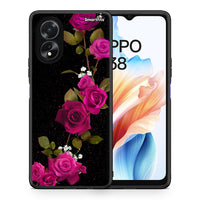 Thumbnail for Θήκη Oppo A38 Red Roses Flower από τη Smartfits με σχέδιο στο πίσω μέρος και μαύρο περίβλημα | Oppo A38 Red Roses Flower case with colorful back and black bezels